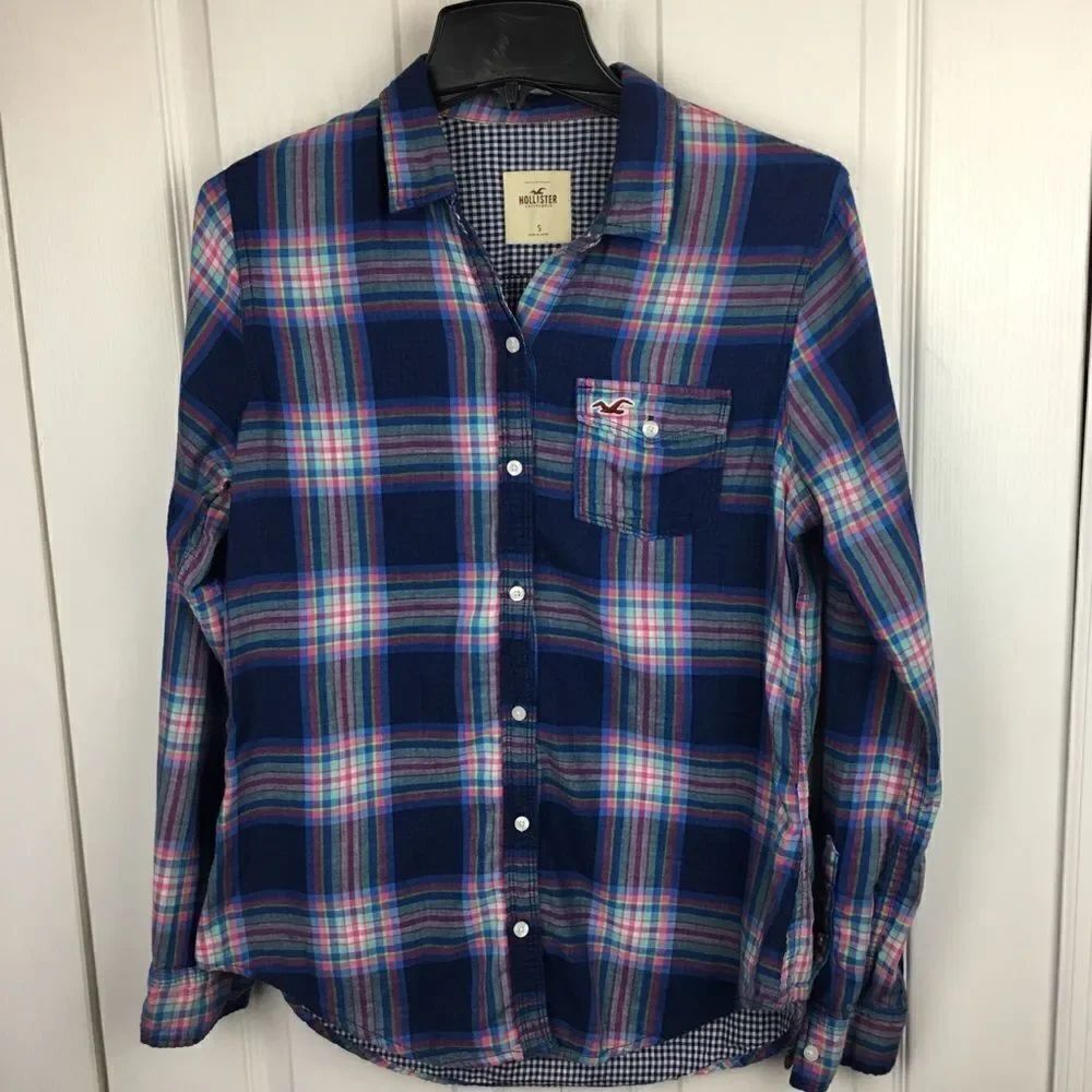 Hollister Plaid Double Layer Long Sleeve Shirt